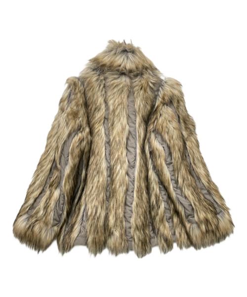 PERVERZE（パーバーズ）PERVERZE (パーバーズ) リバーシブルフェイクファーコート ベージュ×ブラウン サイズ:Fの古着・服飾アイテム