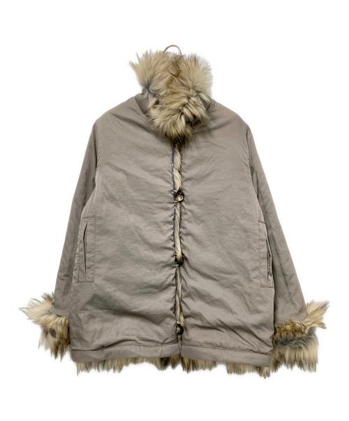 PERVERZE（パーバーズ）PERVERZE (パーバーズ) リバーシブルフェイクファーコート ベージュ×ブラウン サイズ:Fの古着・服飾アイテム