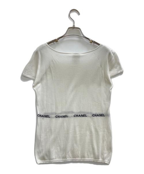 CHANEL（シャネル）CHANEL (シャネル) シャネルロゴフレンチスリーブ ニット ホワイト サイズ:42の古着・服飾アイテム
