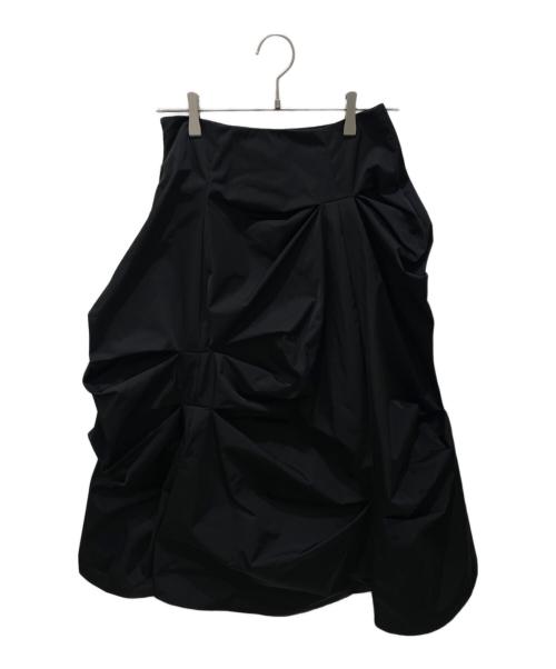 ENFOLD（エンフォルド）ENFOLD (エンフォルド) メモリーツイルランダムタックスカート ブラック サイズ:38の古着・服飾アイテム