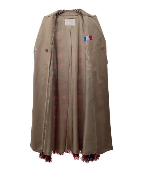 GRACE CLASS（グレースクラス）GRACE CLASS (グレースクラス) チェックツイード切替トレンチコート レッド×ベージュ サイズ:36の古着・服飾アイテム