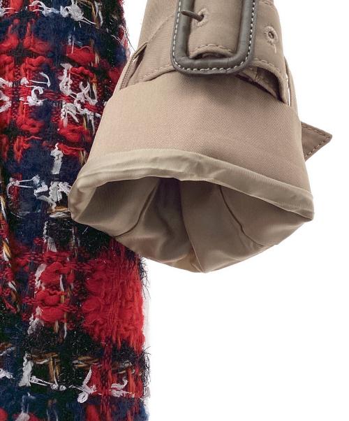 GRACE CLASS（グレースクラス）GRACE CLASS (グレースクラス) チェックツイード切替トレンチコート レッド×ベージュ サイズ:36の古着・服飾アイテム