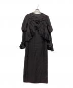 AKTEアクテ）の古着「レイヤードフリルギャザードレス」｜ブラック
