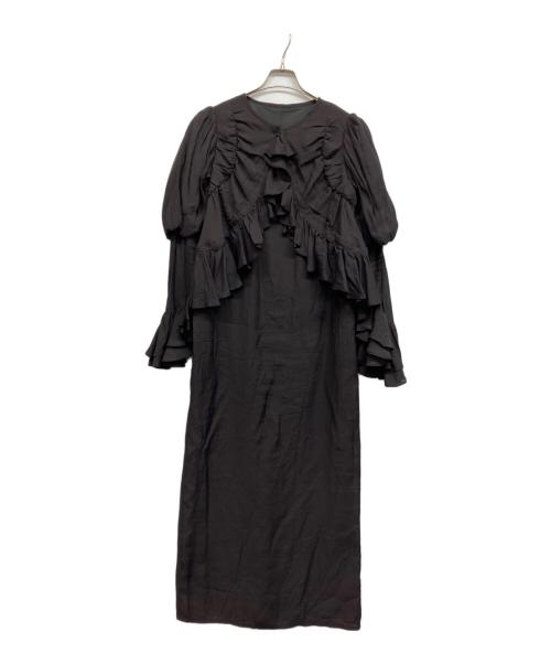 AKTE（アクテ）AKTE (アクテ) レイヤードフリルギャザードレス ブラック サイズ:Freeの古着・服飾アイテム