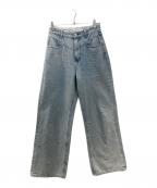 Rirandtureリランドチュール）の古着「ハートスタッズワイドデニム」｜ライトブルー