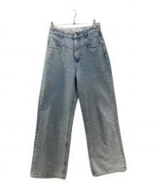 Rirandture（リランドチュール）の古着「ハートスタッズワイドデニム」｜ライトブルー