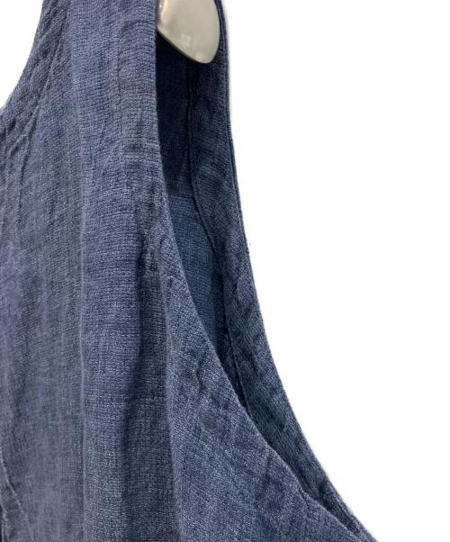 nest Robe（ネストローブ）nest Robe (ネストローブ) ノースリーブリネン後染めブラウス　01172-1197 ネイビー サイズ:Freeの古着・服飾アイテム