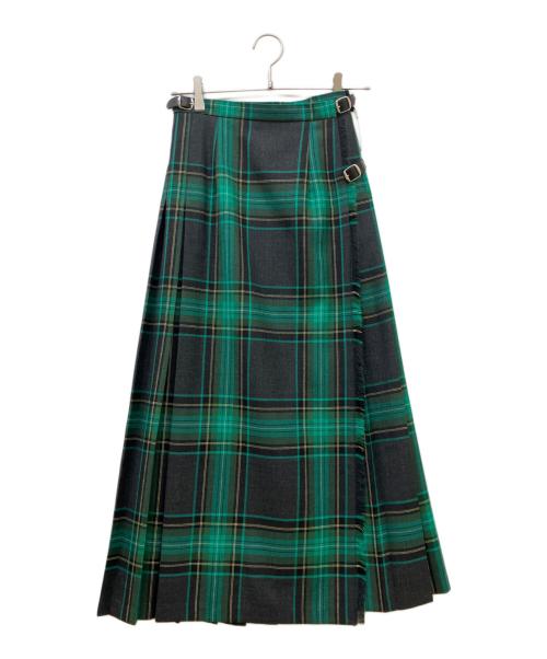 O'NEIL OF DUBLIN（オニールオブダブリン）O'NEIL OF DUBLIN (オニールオブダブリン) MOYNALTY ロング キルトスカート グリーン サイズ:36の古着・服飾アイテム