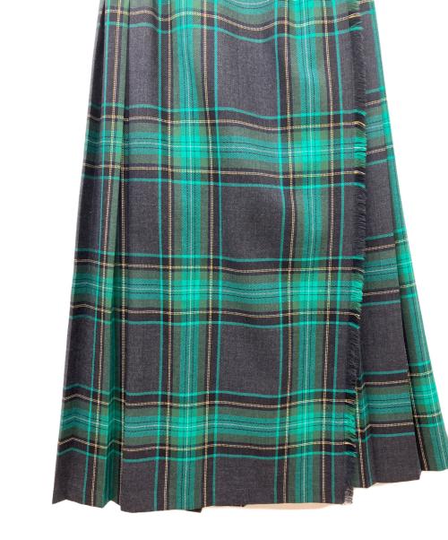 O'NEIL OF DUBLIN（オニールオブダブリン）O'NEIL OF DUBLIN (オニールオブダブリン) MOYNALTY ロング キルトスカート グリーン サイズ:36の古着・服飾アイテム