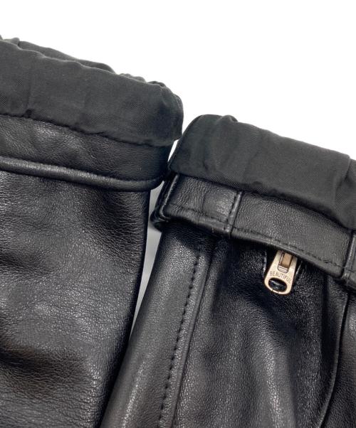 beautiful people（ビューティフルピープル）beautiful people (ビューティフルピープル) レザーライダースジャケット ブラック サイズ:150 未使用品の古着・服飾アイテム