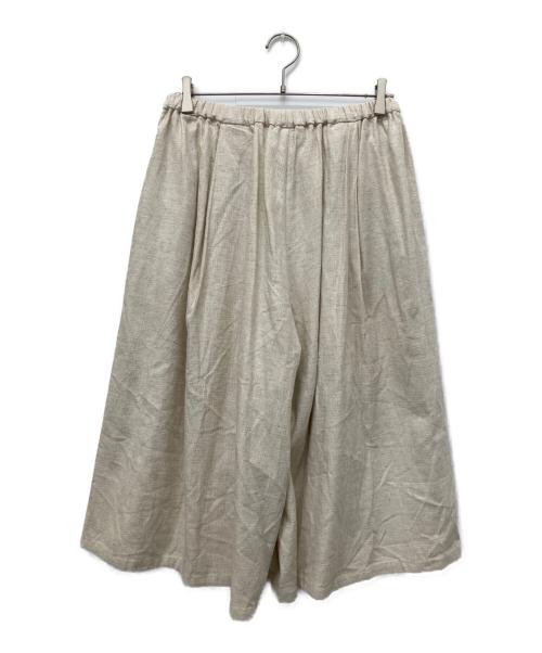 mizuiro-ind（ミズイロインド）mizuiro-ind (ミズイロインド) コットンリネンキュロットパンツ アイボリー サイズ:Freeの古着・服飾アイテム