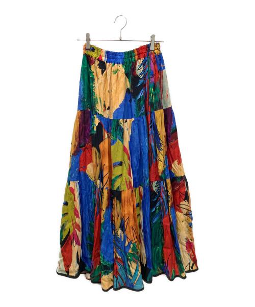 DOUBLE STANDARD CLOTHING（ダブルスタンダードクロージング）DOUBLE STANDARD CLOTHING (ダブルスタンダードクロージング) ヴィンテージプリントティアードスカート マルチカラー サイズ:38の古着・服飾アイテム