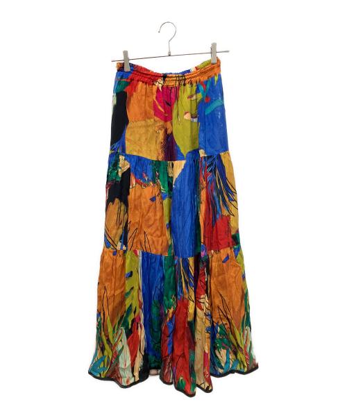 DOUBLE STANDARD CLOTHING（ダブルスタンダードクロージング）DOUBLE STANDARD CLOTHING (ダブルスタンダードクロージング) ヴィンテージプリントティアードスカート マルチカラー サイズ:38の古着・服飾アイテム