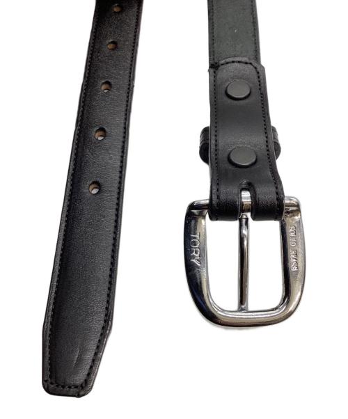 TORY LEATHER（トリーレザー）TORY LEATHER (トリーレザー) CLASSIC BRIDLE LEATHER RAISED BELT/ブライドルレザーラウンドレイズドベルト ブラックの古着・服飾アイテム
