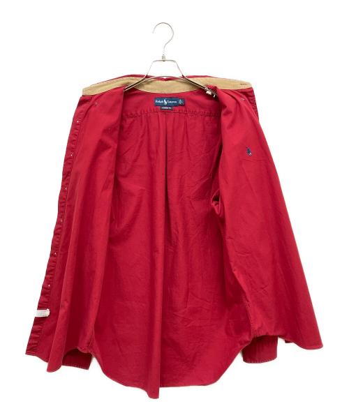 RALPH LAUREN（ラルフローレン）RALPH LAUREN (ラルフローレン) エルボーパッチシャツ レッド サイズ:Lの古着・服飾アイテム