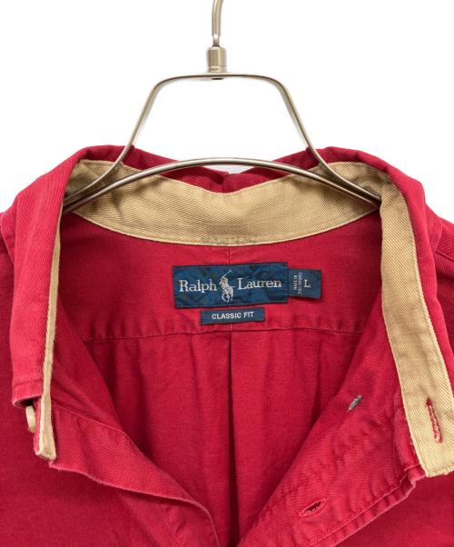RALPH LAUREN（ラルフローレン）RALPH LAUREN (ラルフローレン) エルボーパッチシャツ レッド サイズ:Lの古着・服飾アイテム