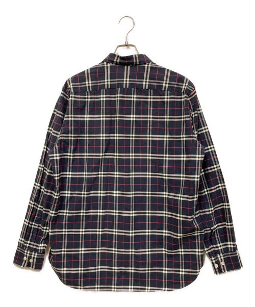 BURBERRY（バーバリー）BURBERRY (バーバリー) コットンポプリンチェックシャツ ネイビー サイズ:SIZE Lの古着・服飾アイテム