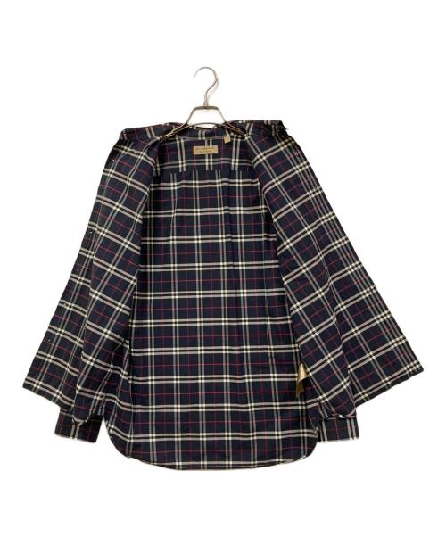BURBERRY（バーバリー）BURBERRY (バーバリー) コットンポプリンチェックシャツ ネイビー サイズ:SIZE Lの古着・服飾アイテム