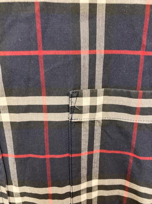 BURBERRY（バーバリー）BURBERRY (バーバリー) コットンポプリンチェックシャツ ネイビー サイズ:SIZE Lの古着・服飾アイテム