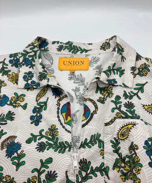 UNION LOS ANGELES（ユニオン ロサンゼルス）UNION LOS ANGELES (ユニオン ロサンゼルス) ハワイアンジップアップシャツ ホワイト サイズ:４の古着・服飾アイテム