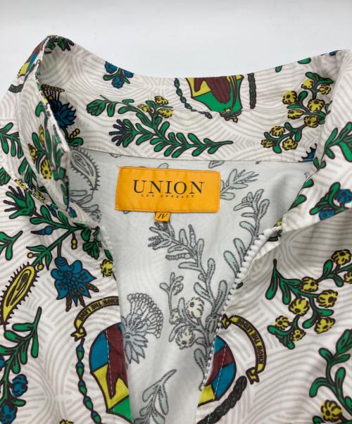 UNION LOS ANGELES（ユニオン ロサンゼルス）UNION LOS ANGELES (ユニオン ロサンゼルス) ハワイアンジップアップシャツ ホワイト サイズ:４の古着・服飾アイテム