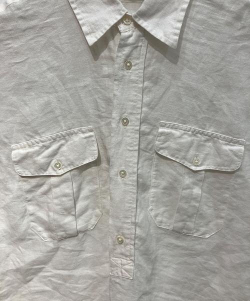 POLO RALPH LAUREN（ポロ・ラルフローレン）POLO RALPH LAUREN (ポロ・ラルフローレン) プルオーバーリネンシャツ ホワイト サイズ:Sの古着・服飾アイテム