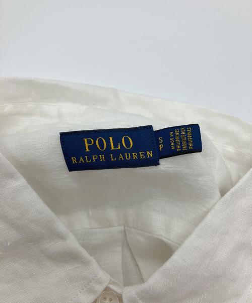 POLO RALPH LAUREN（ポロ・ラルフローレン）POLO RALPH LAUREN (ポロ・ラルフローレン) プルオーバーリネンシャツ ホワイト サイズ:Sの古着・服飾アイテム