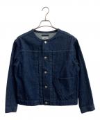 atelier naruseアトリエナルセ）の古着「コットンデニムノーカラージャケット」｜インディゴ