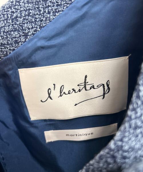 l’heritage martinique（レリタージュ マルティニーク）l’heritage martinique (レリタージュ マルティニーク) オーバーダイツィードジャンパースカート ブルー サイズ:Fの古着・服飾アイテム