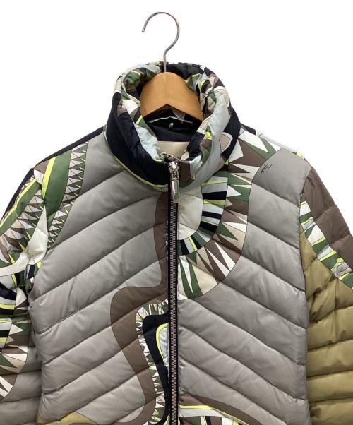 Emilio Pucci（エミリオ プッチ）Emilio Pucci (エミリオ プッチ) 総柄ダウンコート グレー サイズ:38の古着・服飾アイテム