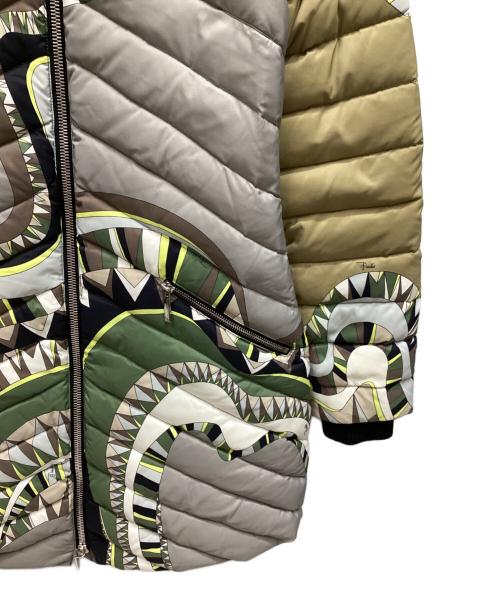 Emilio Pucci（エミリオ プッチ）Emilio Pucci (エミリオ プッチ) 総柄ダウンコート グレー サイズ:38の古着・服飾アイテム