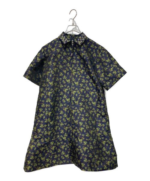 TOGA PULLA（トーガ プルラ）TOGA PULLA (トーガ プルラ) フラワージャガードミニドレス ネイビー サイズ:36の古着・服飾アイテム
