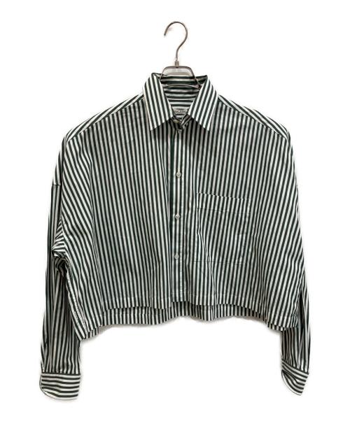 INSCRIRE（アンスクリア）INSCRIRE (アンスクリア) ストライプシャツセットアップ グリーン サイズ:36の古着・服飾アイテム