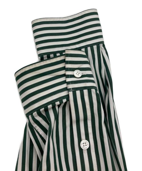 INSCRIRE（アンスクリア）INSCRIRE (アンスクリア) ストライプシャツセットアップ グリーン サイズ:36の古着・服飾アイテム