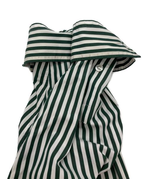 INSCRIRE（アンスクリア）INSCRIRE (アンスクリア) ストライプシャツセットアップ グリーン サイズ:36の古着・服飾アイテム
