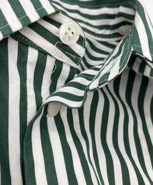 INSCRIRE（アンスクリア）INSCRIRE (アンスクリア) ストライプシャツセットアップ グリーン サイズ:36の古着・服飾アイテム