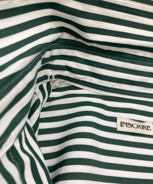 INSCRIRE（アンスクリア）INSCRIRE (アンスクリア) ストライプシャツセットアップ グリーン サイズ:36の古着・服飾アイテム