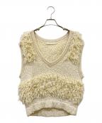 LEINWANDEラインヴァンド）の古着「Tweed Fringe Top」｜アイボリー