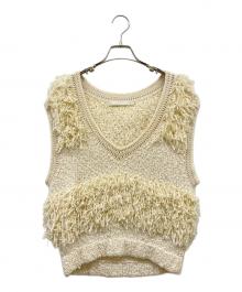LEINWANDE（ラインヴァンド）の古着「Tweed Fringe Top」｜アイボリー