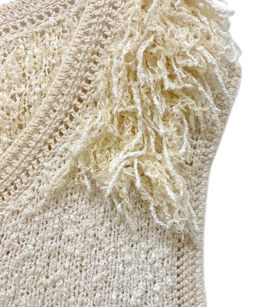 LEINWANDE（ラインヴァンド）LEINWANDE (ラインヴァンド) Tweed Fringe Top アイボリー サイズ:FREEの古着・服飾アイテム