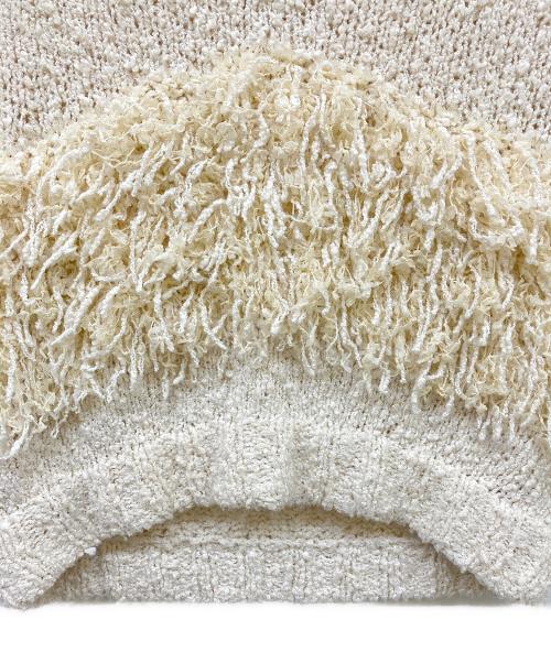 LEINWANDE（ラインヴァンド）LEINWANDE (ラインヴァンド) Tweed Fringe Top アイボリー サイズ:FREEの古着・服飾アイテム