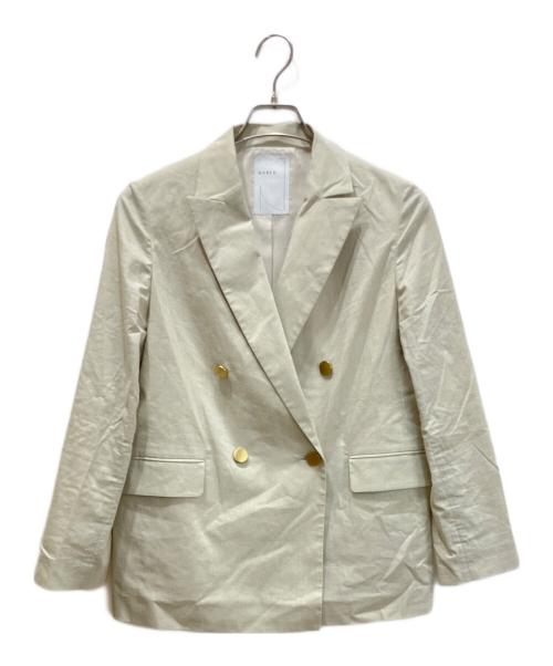 Noble（ノーブル）Noble (ノーブル) 麻ストレッチピークドラペルダブルジャケット アイボリー サイズ:38の古着・服飾アイテム