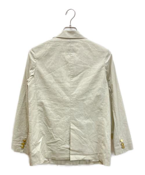 Noble（ノーブル）Noble (ノーブル) 麻ストレッチピークドラペルダブルジャケット アイボリー サイズ:38の古着・服飾アイテム