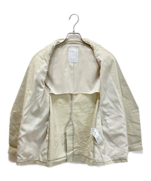 Noble（ノーブル）Noble (ノーブル) 麻ストレッチピークドラペルダブルジャケット アイボリー サイズ:38の古着・服飾アイテム