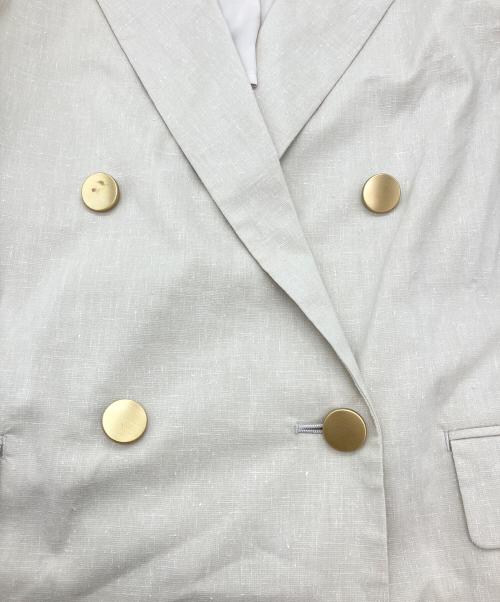 Noble（ノーブル）Noble (ノーブル) 麻ストレッチピークドラペルダブルジャケット アイボリー サイズ:38の古着・服飾アイテム