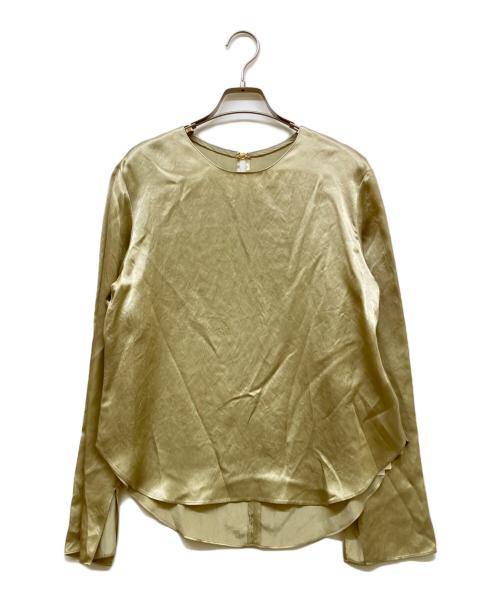 Noble（ノーブル）Noble (ノーブル) アセテートサテンプレーンブラウス ベージュ サイズ:Free 未使用品の古着・服飾アイテム