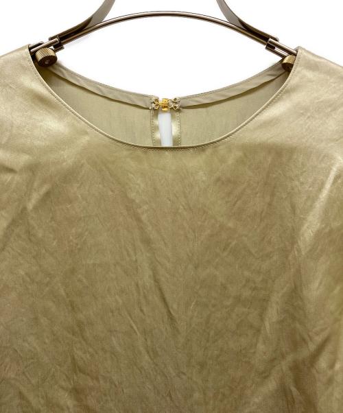 Noble（ノーブル）Noble (ノーブル) アセテートサテンプレーンブラウス ベージュ サイズ:Free 未使用品の古着・服飾アイテム