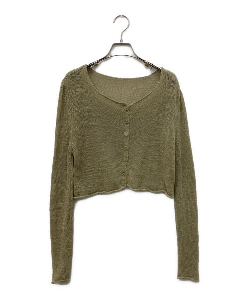 AMOMENTO（アモーメント）AMOMENTO (アモーメント) リネン混カーディガン オリーブの古着・服飾アイテム