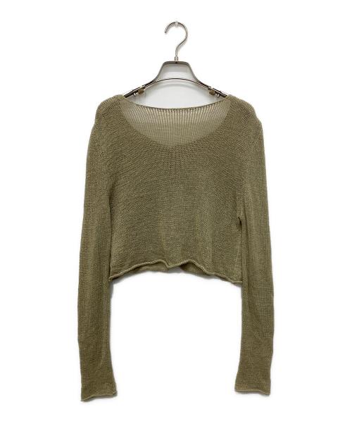AMOMENTO（アモーメント）AMOMENTO (アモーメント) リネン混カーディガン オリーブの古着・服飾アイテム