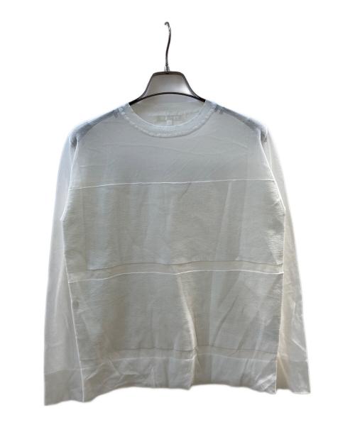 Drawing Numbers（ドローイングナンバーズ）Drawing Numbers (ドローイングナンバーズ) シースルーパネルニット ホワイト サイズ:38の古着・服飾アイテム